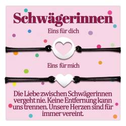 Papixvodet Schwägerin Geschenk für Schwägerinnen Armband Geschenke Armbänder Geburtstagsgeschenk zum Geburtstag Geschenkideen Herz Schmuck Frauen Schmuckset für 2 Damen Besondere Sinnvolles von Papixvodet