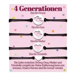 Uroma Geschenk für Oma Armband Mama Tochter Urenkelin Armbänder Geschenke Enkelin 4 Generationen Geschenk zum Geburtstag Geschenkideen Herz Weilnachten Schmuck Frauen Schmuckset für 4 Damen Sinvolles von Papixvodet