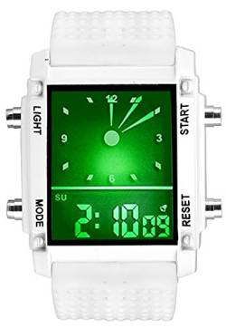 Pappi Boss Digital-Armbanduhr mit weißem Zifferblatt, multifunktional, für Herren und Jungen, hochauflösende Armbanduhr von Pappi Boss