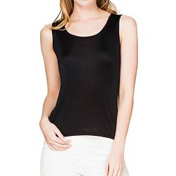 Paradise Silk Ärmelloses Tanktop für Damen aus 100% Seidenstrick, Schwarz , Large von Paradise Silk