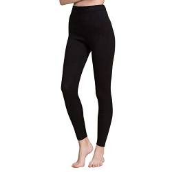 Paradise Silk Damen-Thermohose, Kaschmir, Seide, gestrickt, lange Unterhose Gr. M, Schwarz von Paradise Silk