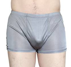 Paradise Silk Herren Boxershorts aus reiner Seide, gestrickt Gr. L, grau von Paradise Silk