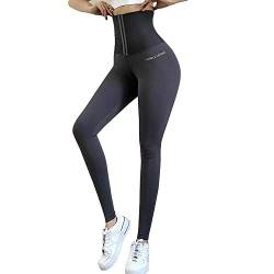 Parayung Frauen Leggings mit hoher Taille Body Shaper Bauch Kontrolle Fitness Sport Korsett Stretchy Sexy Yogahosen Verstellbare Taille Design (Grau, M) von Parayung