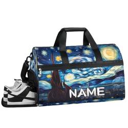 3D-Sporttasche mit Sternenhimmel-Hintergrund, Sporttasche mit Nassfach und Schuhfach, Reisetasche, für Damen und Herren, personalisierbar, für Übernachtung, Wochenende, Strandgepäck, 3D-Hintergrund von Pardick