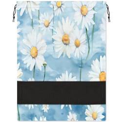 Daisy Flower Beach Aquarell-Schuhtasche für Reisen, faltbar, Sport-Schuhaufbewahrung, Verpackung, Organizer, Golf, Fitnessstudio, Tanz, Spitzenschuhtaschen mit Reißverschluss, Unisex-Schuhbeutel für von Pardick