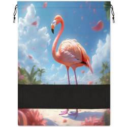 Flamingo Sommer-Schuhtasche für Reisen, faltbar, für Sport, Schuhaufbewahrung, Verpackung, Organizer, Golf, Fitnessstudio, Tanz, Spitzenschuhtaschen mit Reißverschluss, Unisex-Schuhbeutel für Damen von Pardick