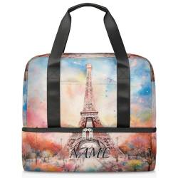 Graffiti Eiffelturm Paris Turnbeutel für Damen, individuelle Herren-Sporttasche mit Schuhfach, für Mädchen und Jungen, Wochenendtasche, Übernachtungstasche, Mutter-Krankenhaus-Tragetasche, Farbe: 882, von Pardick