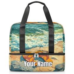 Hausschuhe Ocean Beach Sommer Personalisierte Gym Duffle Bag für Damen und Herren – Individuelle Sporttasche Reisetasche mit Schuhfach für Wochenende über Nacht, Farbe 076, Einheitsgröße von Pardick