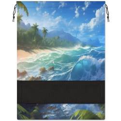 Ocean Beach Tree Sommer-Schuhtasche für Reisen, faltbar, Sport-Schuhaufbewahrung, Verpackung, Organizer, Golf, Fitnessstudio, Tanz, Spitzenschuhtaschen mit Reißverschluss, Unisex-Schuhbeutel für Damen von Pardick