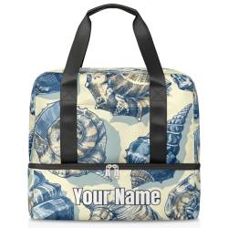 Ocean Conch Shell Sommer Personalisierte Sporttasche für Damen und Herren – Individuelle Sporttasche Reisetasche mit Schuhfach für Wochenende über Nacht, Farbe 050, Einheitsgröße von Pardick