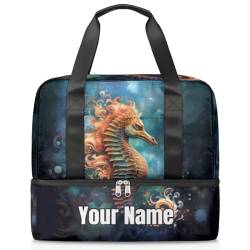 Ocean Hippocampus Sommer-Sporttasche für Damen und Herren, individuelle Sporttasche mit Schuhfach für Wochenende über Nacht, Farbe: 764, Einheitsgröße von Pardick