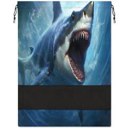 Ocean Shark Sommer-Druck-Schuhtasche für Reisen, faltbar, Sport-Schuhaufbewahrung, Verpackung, Organizer, Golf, Fitnessstudio, Tanz, Spitzenschuhtaschen mit Reißverschluss, Unisex-Schuhbeutel für von Pardick