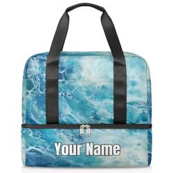 Ocean Summer Waves Turnbeutel für Damen und Herren, individuelle Sporttasche mit Schuhfach für Wochenende über Nacht, Farbe: 768, Einheitsgröße von Pardick