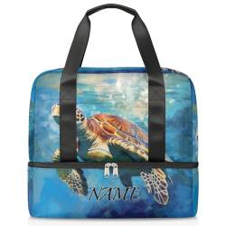 Ocean Turtle Sommer-Sporttasche für Damen, individuelle Sporttasche mit Schuhfach, für Mädchen und Jungen, Wochenendtasche, Übernachtungstasche, Mutter-Krankenhaus-Handgepäcktasche, Farbe: 893, von Pardick
