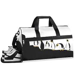 Pinguine Flock Cute Sports Gym Bag with Wet Pocket & Shoes Compartment Travel Duffel Bag for Men Women Basketball Weekender Bag For Plane Swim Yoga, Mehrfarbig von Pardick