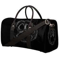 Reisetasche, Sporttasche, Sporttasche, Wochenendtasche, Übernachtungstasche, Handgepäcktasche, Schulter, für Damen, Herren, Jungen, Mädchen, Schwarze Pfote von Pardick