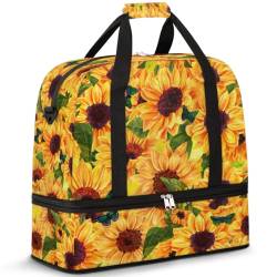 Reisetasche mit Schuhfach 07, Blume, Sonnenblume, Schmetterling, Sommer von Pardick