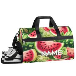 Sporttasche mit Wassermelonen-Motiv, mit Nassfach und Schuhen, Reisetasche, für Damen und Herren, personalisierbar, für Übernachtung, Wochenende, Strandgepäck, Wassermelonenfrucht, Sommer, von Pardick