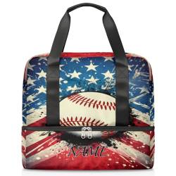 Sporttasche mit patriotischer amerikanischer Flagge, personalisierbar, Sporttasche für Damen, individuelle Herren-Sporttasche mit Schuhfach, für Mädchen und Jungen, Wochenendtasche, von Pardick