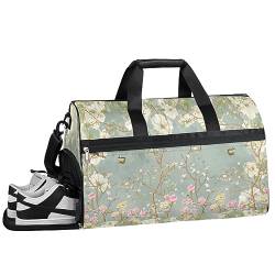 Spring Blooming Flower Trees Sports Gym Bag with Wet Pocket & Shoes Compartment Travel Duffel Bag for Men Women Basketball Weekender Bag For Plane Swim Yoga, Mehrfarbig von Pardick