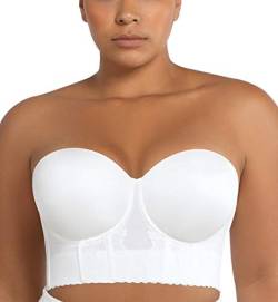 Parfait Elissa Damen-Bustier P50116, volle Figur, trägerlos, kurzer Bustier - Weiß - 95F von Parfait