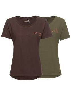 Parforce Damen 2er-Set T-Shirts Heartbeat Braun/Oliv XL von Parforce