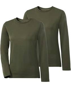 Parforce Damen Langarmshirts im Doppelpack Oliv M von Parforce