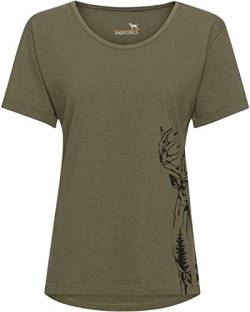 Parforce Damen T-Shirt Hirsch-Print Oliv M von Parforce