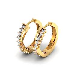 Pargold® Gold Creolen Ohrringe für Frauen | Leichte Hypoallergene Klapp-Ohrringe mit Verdrehtem Design | Sicherer Verschlussmechanismus mit Zirkonia-Steinen | Für Hochzeit Jubiläum Geburtstag von Pargold