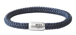 Das Original Ibiza Koordinaten Segeltau Armband Geflochten Mit Insel Gravur Handmade Hochwertiger Magnetverschluss 8mm Durchmesser (Marine-Blau, 22.00) von Paris Montana