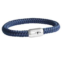 Das Original Sylt Gravur Unisex Segeltau Armband Geflochten Handmade Hochwertiger Magnetverschluss 8mm Durchmesser (Marine-Blau, 21.00 CM) von Paris Montana