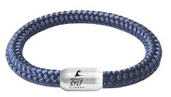 Das Original Sylt Surfer Gravur Unisex Segeltau Armband Paracord Geflochten Handmade Hochwertiger Magnetverschluss 8mm Durchmesser (Sylt-Waves (Marineblau), 22.00) von Paris Montana