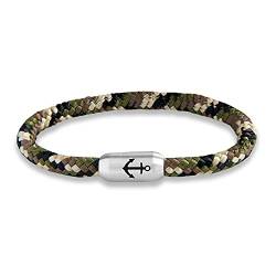 Paris Montana Anker Gravur Segeltau Unisex Armband Unisex Geflochten Handmade Hochwertiger Magnetverschluss Durchmesser 6mm (22, Camouflage) von Paris Montana