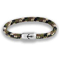 Paris Montana Das Original Anker Unisex Segeltau Armband Camouflage Geflochten Mit Gravur Handmade Hochwertiger Magnetverschluss 8mm (21) von ⚓ Paris Montana ⚓