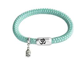 Paris Montana Das Original Buddha Om Segeltau Armband Anhänger Unisex Geflochten Mit Gravur Handmade Hochwertiger Magnetverschluss Durchmesser 8mm (Mint, 19) von ⚓ Paris Montana ⚓