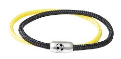 Paris Montana Das Original Segeltau Fan Vereinsfarben Sport Armband Damen Kinder Herren Fußballgravur Magnetverschluss Sportfan (22.00, Gelb-Schwarz) von Paris Montana