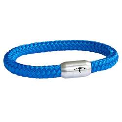 Paris Montana Das Original Sylt Gravur Unisex Segeltau Armband Geflochten Handmade Hochwertiger Magnetverschluss 8mm Durchmesser (Roayl-Blau, 24.00 CM) von Paris Montana