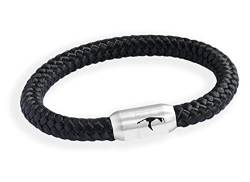 Paris Montana Das Original Sylt Gravur Unisex Segeltau Armband Geflochten Handmade Hochwertiger Magnetverschluss 8mm Durchmesser (Schwarz, 23.00 CM) von Paris Montana