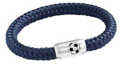 Paris Montana Fußball Segeltau Fan Armband Magnetverschluss Fußball Gravur 8mm Durchmesser (Dunkelblau, 22) von Paris Montana