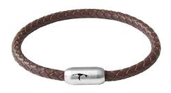 Paris Montana Lederarmband geflochten | Braun Cognacfarben | Edelstahl Magnetverschluss mit Anker- oder Sylt-Gravur | Durchmesser von 6mm Ø |Handgefertigt| Maritim (19.00, Sylt-Gravur) von Paris Montana