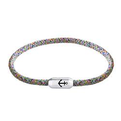 Paris Montana Schmales Dünnes Filigranes Original Anker Segeltau Armband Unisex Geflochten Gravur Handmade Hochwertiger Magnetverschluss Durchmesser Ø 4mm (Flower Power, 22) von Paris Montana