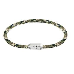 Paris Montana Schmales Dünnes Filigranes Original Sylt Segeltau Armband Unisex Geflochten Gravur Handmade Hochwertiger Magnetverschluss Durchmesser Ø 4mm (Camouflage, 19) von Paris Montana