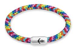 Paris Montana • Das Original Rainbow-Regenbogen-Segeltau-Armband, Unisex, Gravur: LGBT, Sylt, Anker oder Ibiza, Magnetverschluss, Durchmesser 6mm Ø (Rainbow - Anker, 22.00 CM) von Paris Montana