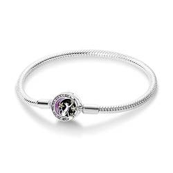 Parmuz 925 Sterling Silber Armband Schlangenkette Charm Armband Evil Eye Traumfänger Schlüssel Liebe Herz Verschluss Reise Charm Iconic Moments Europäisches Armband Schmuck Geschenk für Frau Mädchen von Parmuz