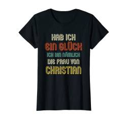 Damen CHRISTIAN TShirt Lustig Spruch Name Hochzeit Hochzeitstag T-Shirt von Partner Hochzeit Designs mit lustigem Spruch