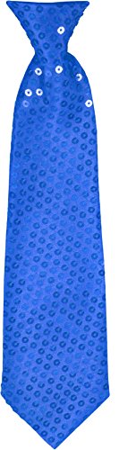 Party Factory Pailletten Krawatte, blau Glitzer, 37cm, für Damen und Herren, Glamour Accessoire, Halsbinder für Karneval von Party-Factory-Ladenburg