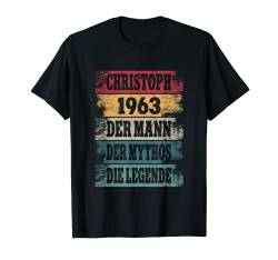 Herren 59 Jahre Geburtstag Christoph Lustiges Geburtstagsoutfit T-Shirt von Party Geburtstagsgeschenk Geschenkidee Deko 1963