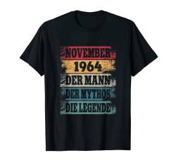 Herren 58 Jahre Geburtstag Mann November Lustiges Geburtstagsoutfit T-Shirt von Party Geburtstagsgeschenk Geschenkidee Deko 1964