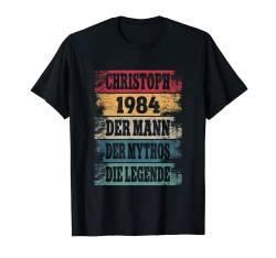 Herren 38 Jahre Geburtstag Christoph Lustiges Geburtstagsoutfit T-Shirt von Party Geburtstagsgeschenk Geschenkidee Deko 1984