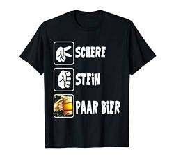 Herren Hopfen Malz Outfit Alkohol Fassbier Schere Stein Paar Bier T-Shirt von Party Malle Outfit Oktoberfest Vatertag Geschenk